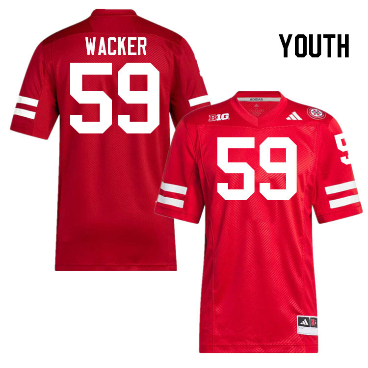 Youth #59 Derek Wacker Nebraska Cornhuskers College Football Jerseys Stitched Sale-Scarlet